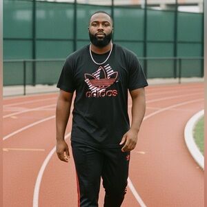 Adidas Originals Trefoil T Shirt XL Black Red White Logo Graphic Mens Classic